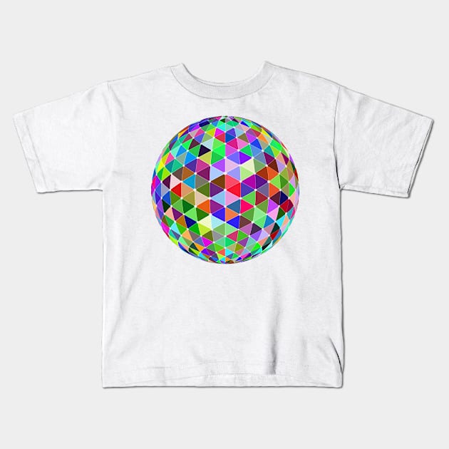 Colourful network orb in prismatic colour design Kids T-Shirt by Montanescu